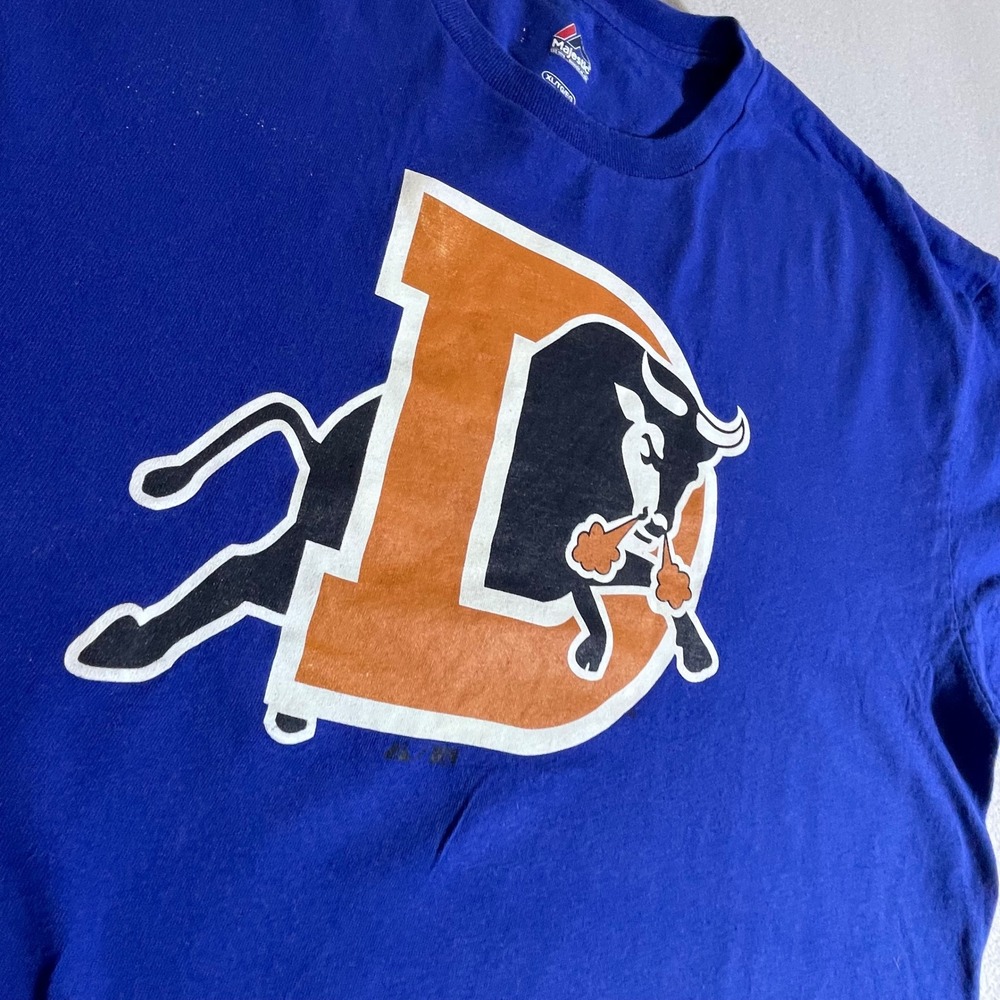 Majestic Durham Bulls MiLB Graphic T-Shirt Mens XL Royal Blue Baseball Tee - Picture 2 of 7